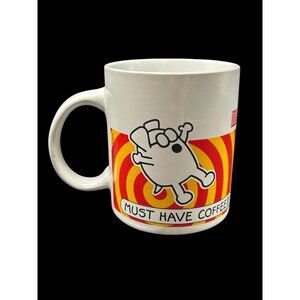 2009 Dilbert And Dogbert Must Have Coffee!!! White Ceramic Coffee Cup Mug
